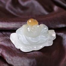 冰種飄黃翡翠牡丹花 | 天然緬甸玉翡翠A貨 | 送禮