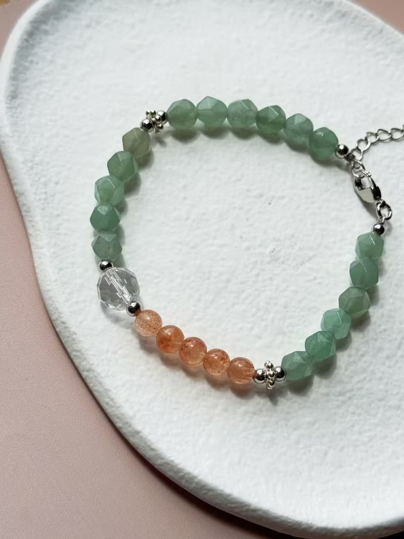 金草莓晶 綠東陵 白水晶 手鍊 | 招財 好人緣 | 天然水晶禮物推薦