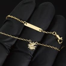 FREYA  單鑽 雛菊項鍊 設計款-純銀14k金