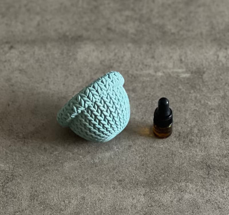 藍色潮流毛帽/擴香石/水泥/擺件/交換禮物/附贈1ml雪松精油