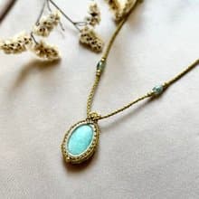 天河石/橄欖石編織項鍊