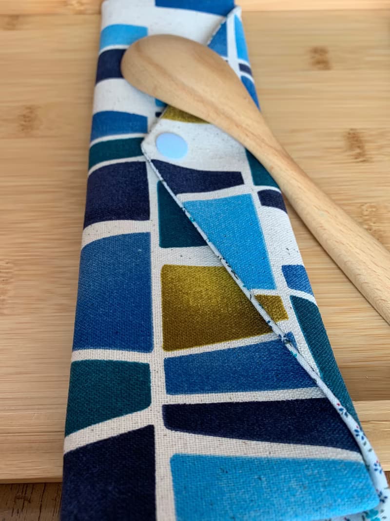 文青風環保筷袋 ~簡約設計 氣質藍 收納包環保筷袋.手作餐具袋