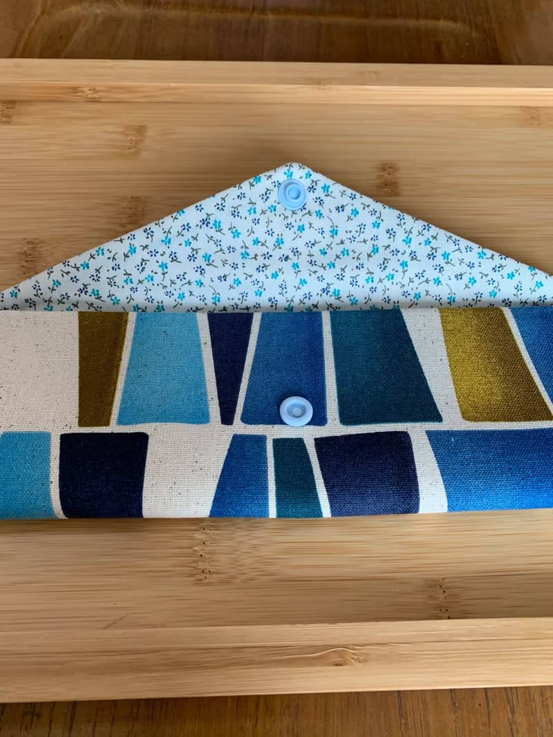 文青風環保筷袋 ~簡約設計 氣質藍 收納包環保筷袋.手作餐具袋