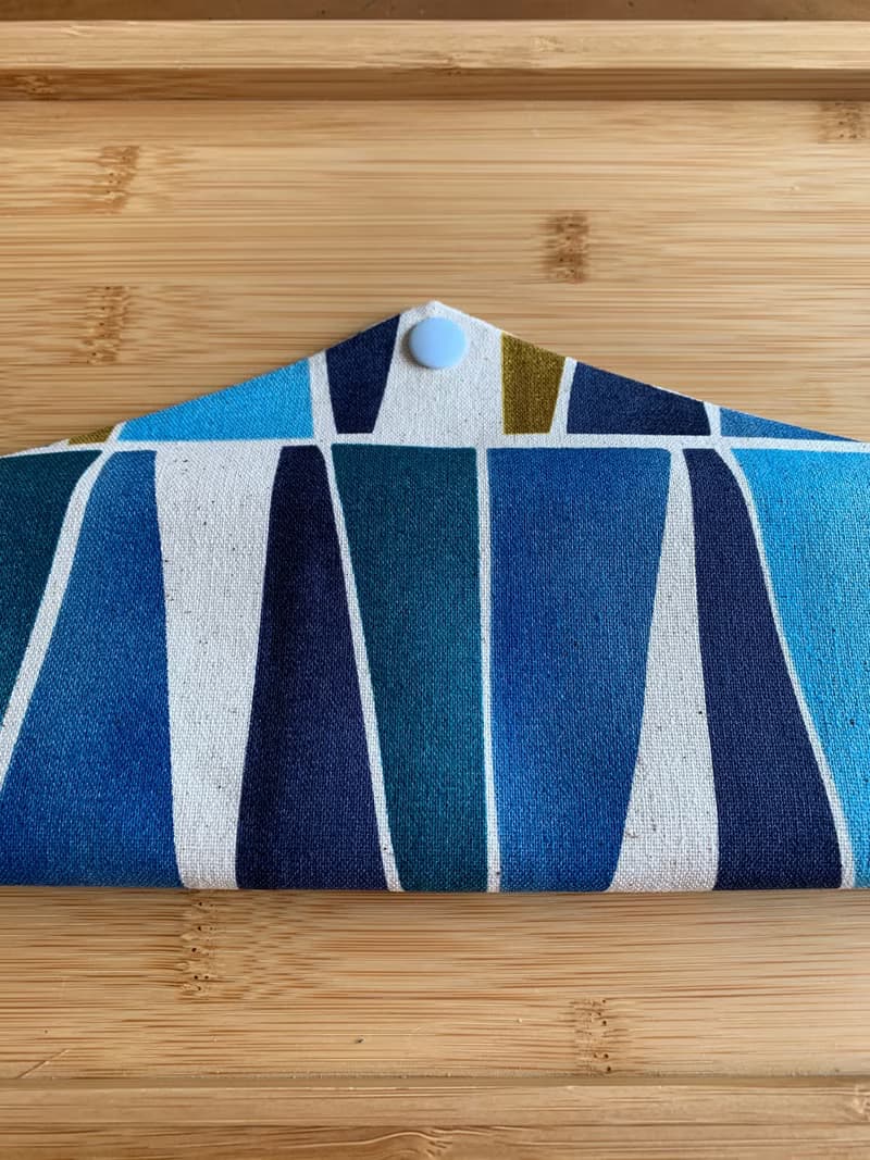 文青風環保筷袋 ~簡約設計 氣質藍 收納包環保筷袋.手作餐具袋