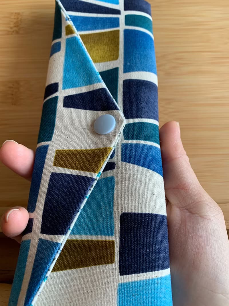 文青風環保筷袋 ~簡約設計 氣質藍 收納包環保筷袋.手作餐具袋