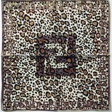 FENDI Vintage Scarf Tiger Print Cotton Silk 23 x 23 inches