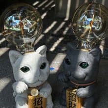 曙MUSE 項圈招財貓水泥桌燈