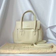 Loewe罕有絕版米白色皮革肩背帶手提手環斜背包 日本中古vintage