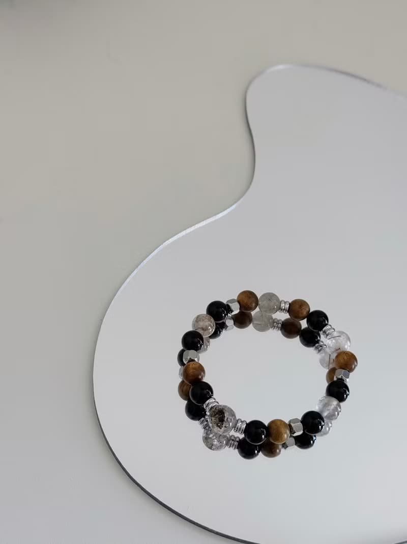 Mimis設計款 木語心聲 胎毛水晶手鍊