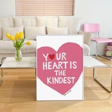 Art print/ Pink Heart / Illustration poster A3,A2