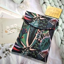 袋物系列-美國限量布有機棉布黑夜森林款收納袋-7.8吋收納保護袋-