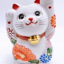 【水福綻華】日本九谷燒招財貓 | 花水