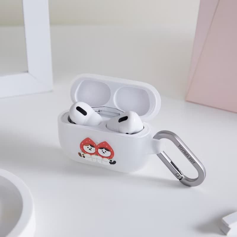 周氏喵喵草莓貼貼喵強悍防摔AirPods保護套