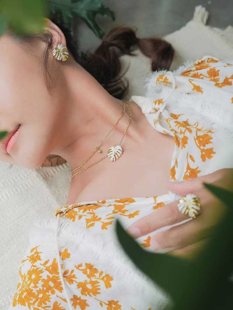 Monstera 龜背芋 * 植物系雙層項鍊