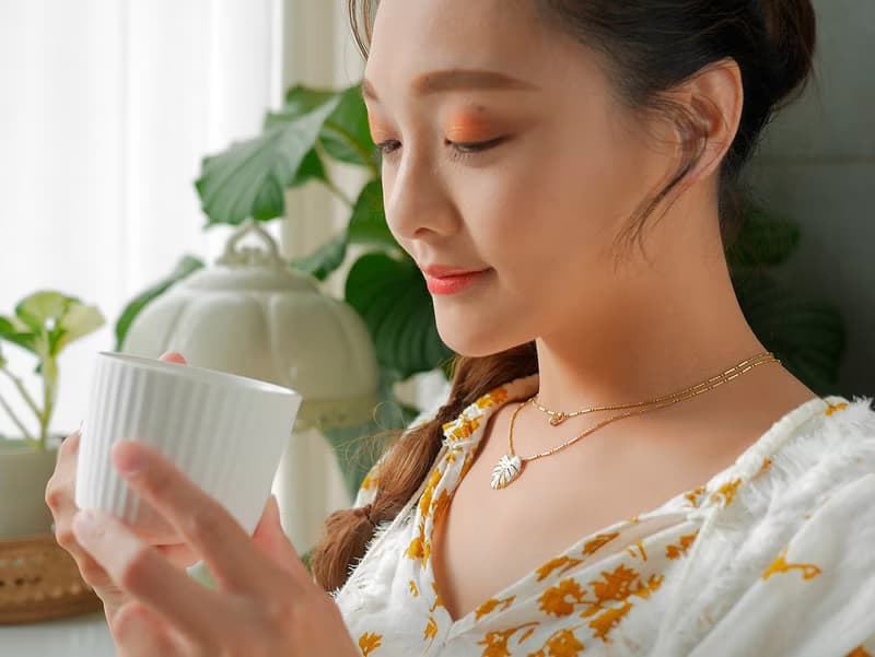 Monstera 龜背芋 * 植物系雙層項鍊