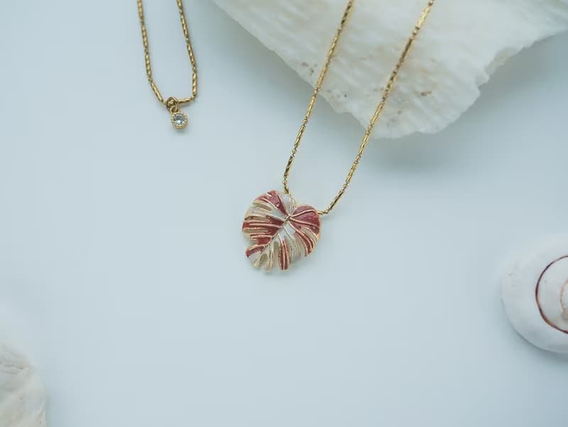 Monstera 龜背芋 * 植物系雙層項鍊