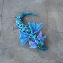 毛氈幻想粉紅色嬰兒龍胸針女款卡哇伊小龍胸針女用