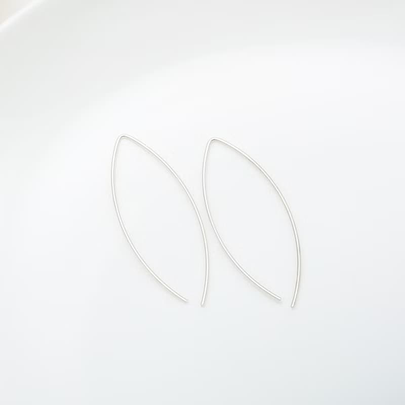 【Angel & Me】極簡 葉形 耳針 一對 s925 純銀 耳環 生日 禮物