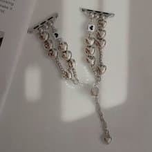 Apple Watch I 金屬款 I 金屬感米粒愛心掛鏈錶帶