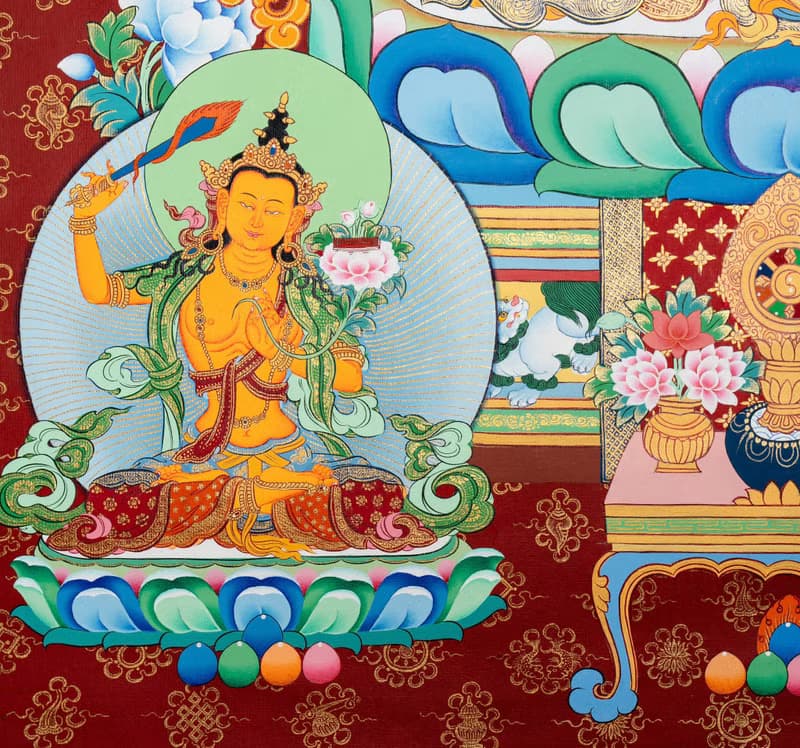 神聖的觀音唐卡 充滿活力的西藏佛畫 倫理慈悲