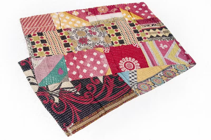 手縫紗麗布拼接絲巾/刺繡絲巾/刺繡圍巾/手縫紗麗線絲巾-墨西哥風