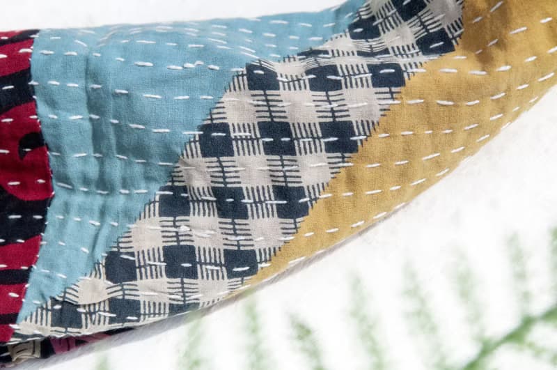 手縫紗麗布拼接絲巾/刺繡絲巾/刺繡圍巾/手縫紗麗線絲巾-墨西哥風