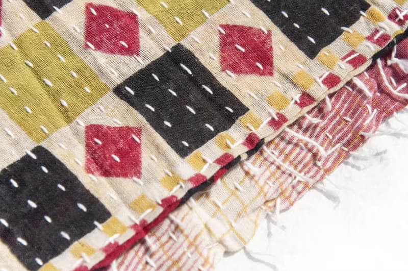 手縫紗麗布拼接絲巾/刺繡絲巾/刺繡圍巾/手縫紗麗線絲巾-墨西哥風