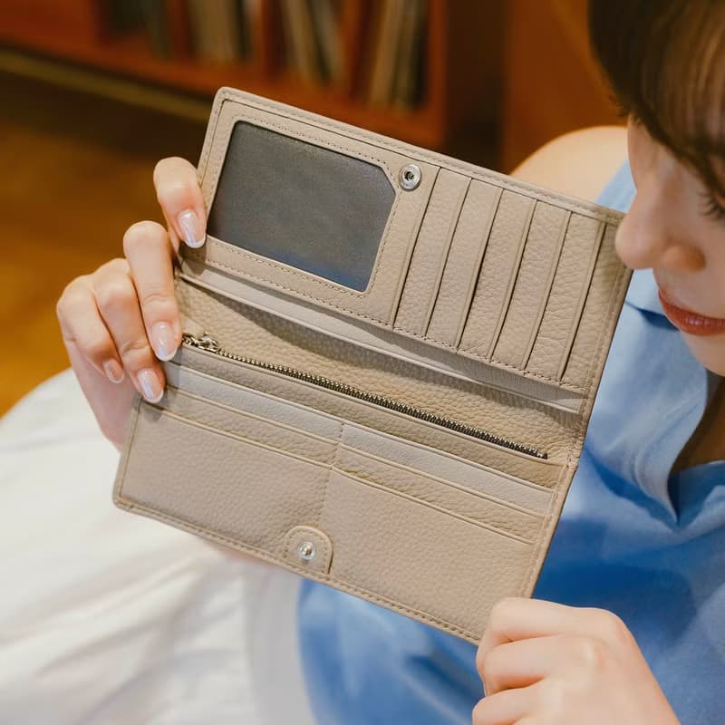 Emerson長款軟牛皮錢包 - 大象灰色 招財長夾 可加購個性化服務