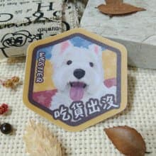 西高地白梗-YA-吃貨出沒-防水車貼-防水貼紙-安全帽貼紙