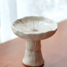 【喬遷禮物】白精靈蘑菇香座醬料盤擺飾盤侘寂風雕塑擺件收藝術