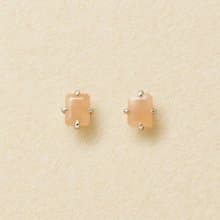 【Second Earrings】 鉑金橘月光石耳環