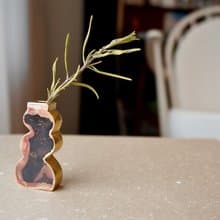 黃銅迷你花器-波浪火痕瓶