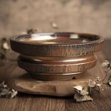 中盆∣柴燒飛刨紋∣車輪寬口盆、手工盆、陶缽、多肉塊根植物