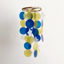 DIY-KIT|Santa Off. Boutique(S)-Green-Circle|Capiz Shell Wind Chime Mobile|#0-517