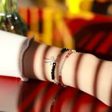 黛影。尖晶石方糖切工 Spinel S925純銀 時髦水晶手鍊