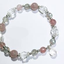 乾燥玫瑰色調-馬島粉晶.拉長石.白水晶設計款手鍊