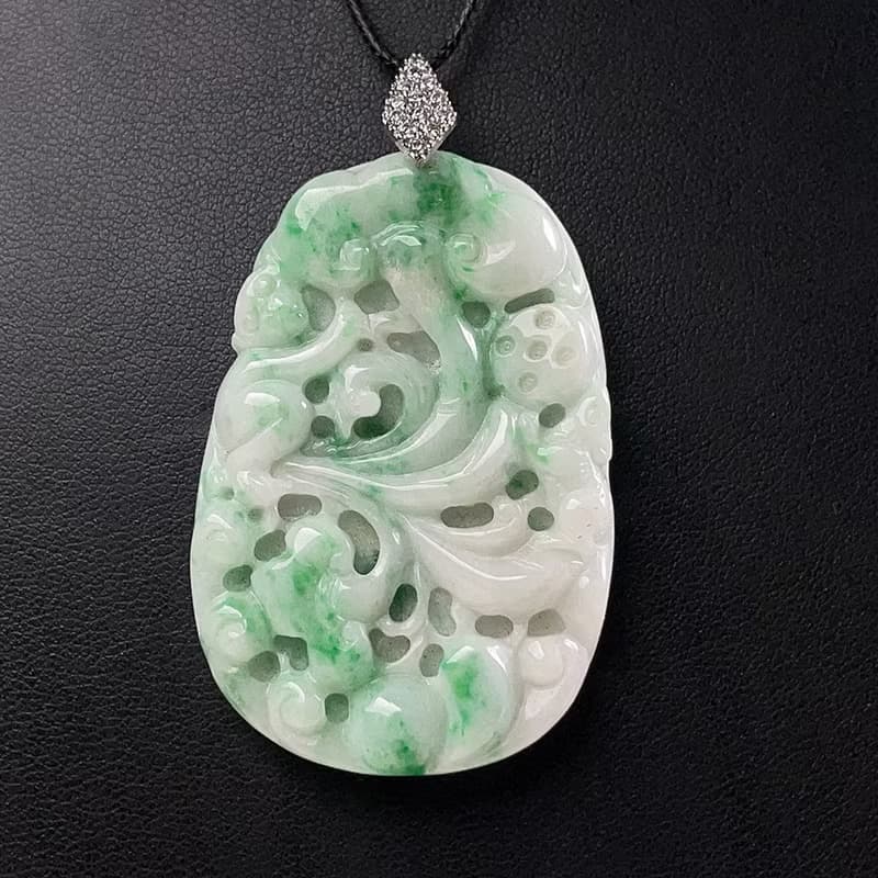 飄陽綠翡翠巧雕如意福牌項鍊 | 天然緬甸玉翡翠A貨 | 送禮
