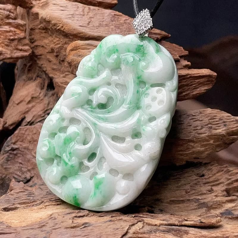 飄陽綠翡翠巧雕如意福牌項鍊 | 天然緬甸玉翡翠A貨 | 送禮
