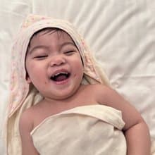 nizio跳跳糖四層紗浴包巾-粉紅派對  新生禮 彌月禮 寶寶出生禮