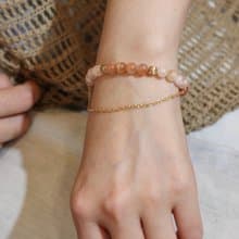 打開感受 月光與摩根石 能量手鍊 水晶手鍊 月光石 飾品