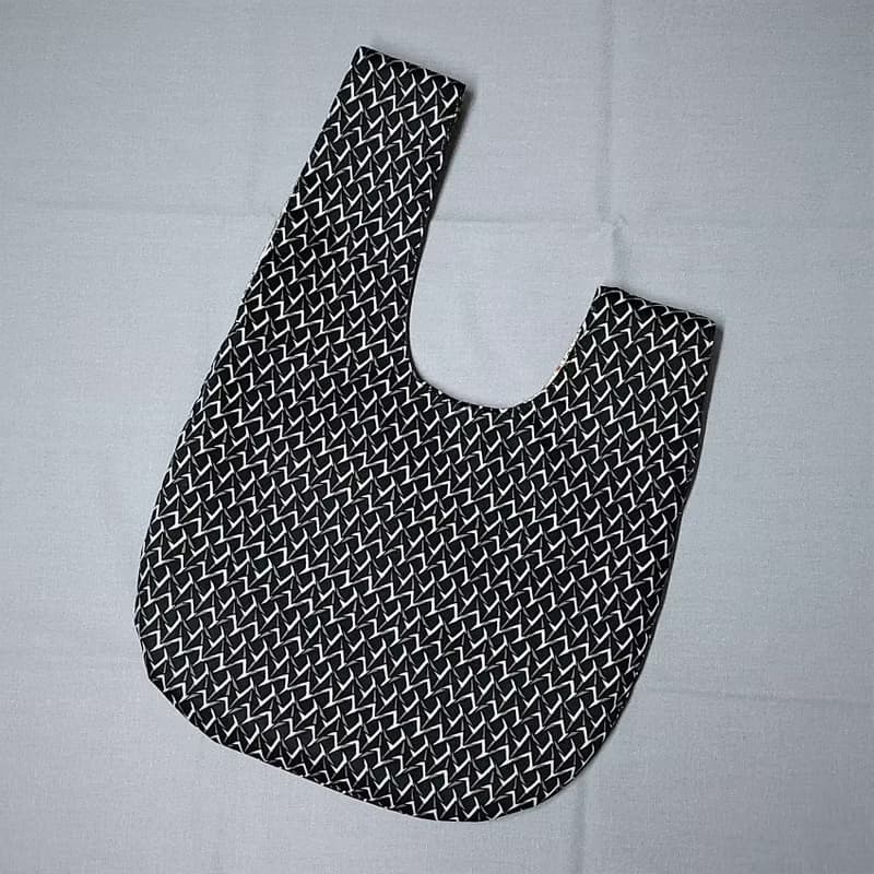 【MY。手作】 雙面用 手腕袋  ~ 和風波紋印花布