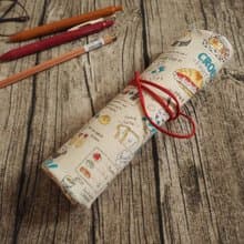 可愛和風食物圖案捲筆袋 餐具袋