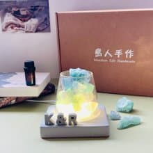 能量擴香水晶山【綠螢石的創造與成長】水晶禮盒-(水泥字要加購)