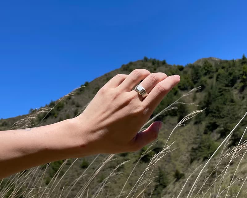 花寶石戒指/ 925純銀戒指