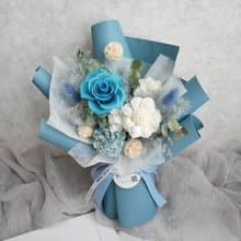 中小型不凋玫瑰花束【青藍】告白/求婚/生日/周年紀念日/畢業花束