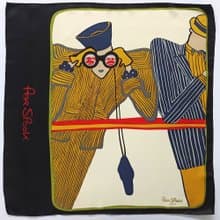 Per Spook Paris Vintage Silk Scarf Fashionista Art Deco 90's 21.5 x 21.5 inches