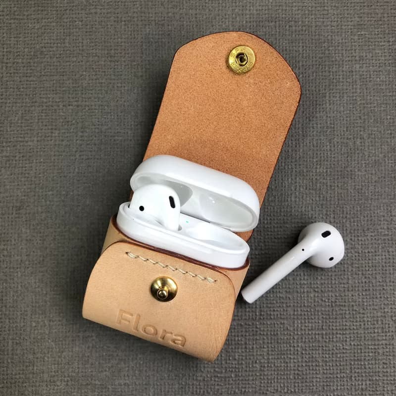 真皮AirPods 保護套 手工皮件 縫線可選色