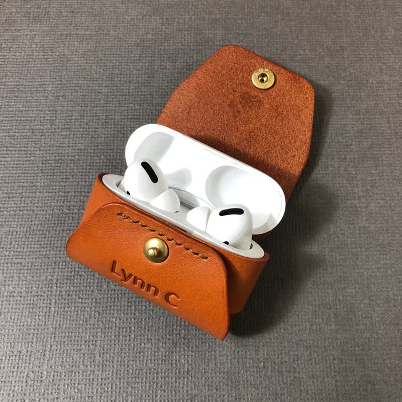 真皮AirPods 保護套 手工皮件 縫線可選色