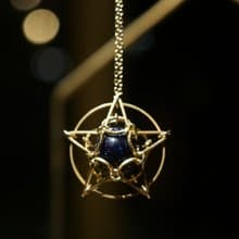 The Star • 藍砂石 星星項鍊 頸鏈 黃銅 紀念日 情人節禮物