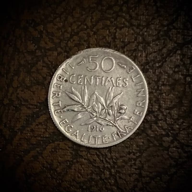 法國1867至1920百年流通銀幣54枚/鍍銀老錢包